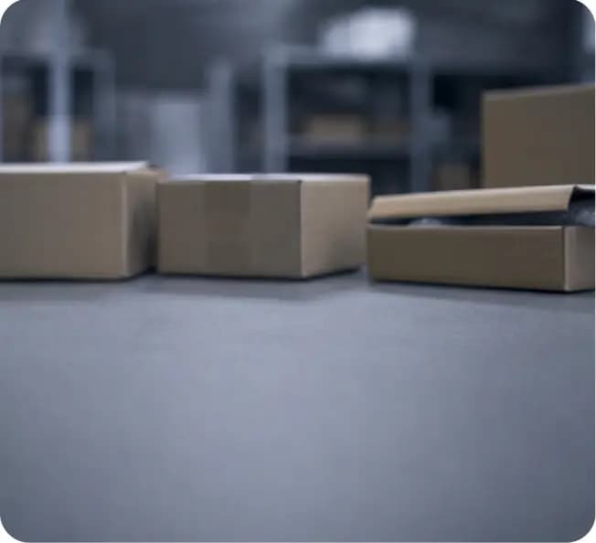 Returned parcels on a table