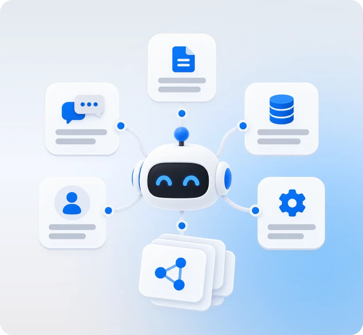 AI agent connected to documents, chats, people and data sources